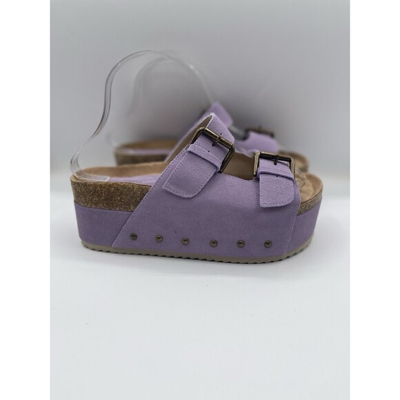 Intentionally Blank Suede Platform Sandals Women Lavendar Retro Boho Size 40 New - Picture 1 of 7
